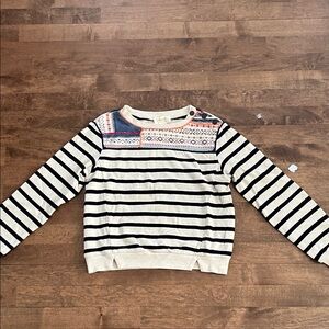 Anthropologie Maeve Cream and Black Sweater